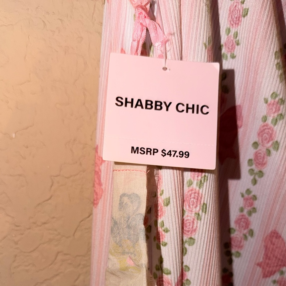 SHABBY CHIC Pink Floral Bow Ruffle Strap Nightgown- BNWT - Picture 7 of 10